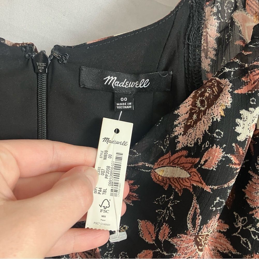 Madewell Amalia Tiered Floral Mini Dress XS - Picture 5 of 9